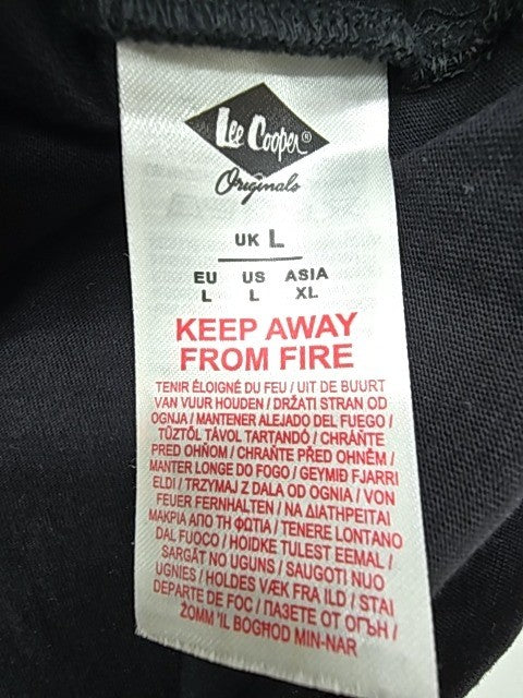 Lee Cooper Men's Black Logo T-Shirt Crew Neck Size L Regular Fit