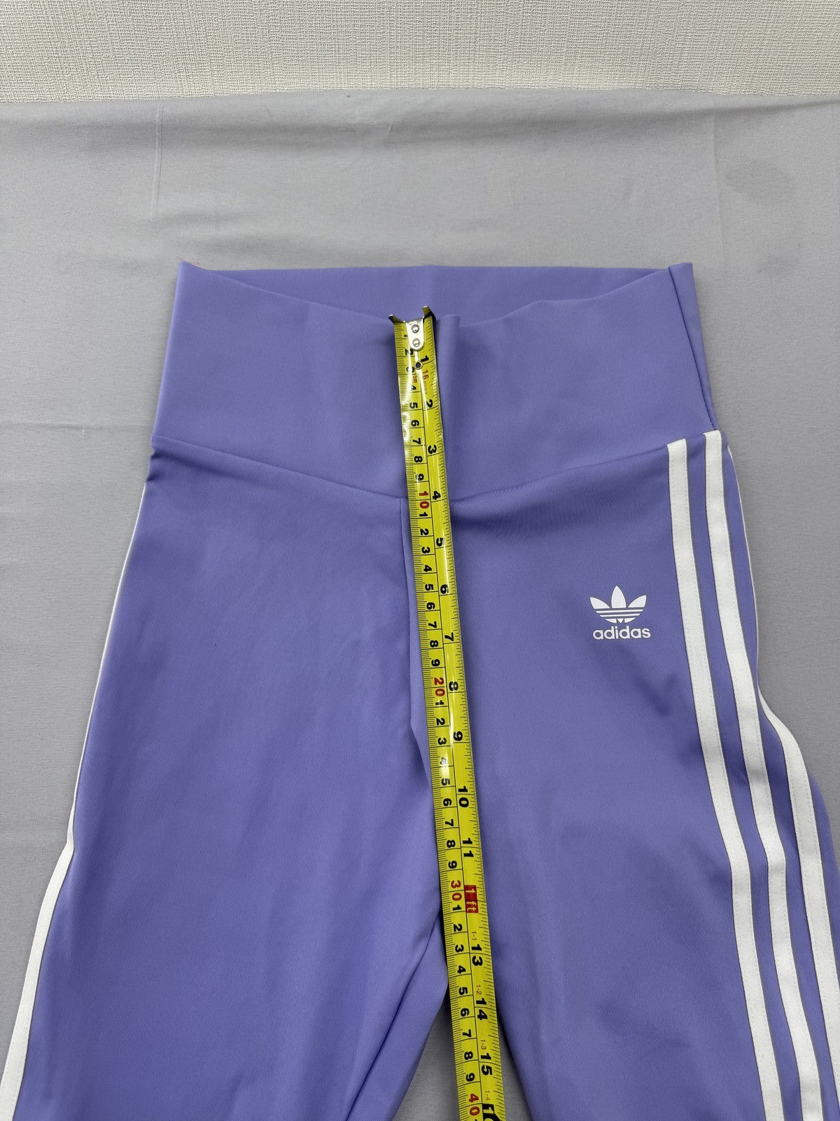 Adidas Women's Purple Striped High Waist Active Shorts M