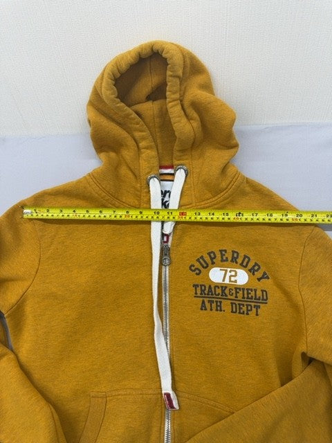 Superdry Men's Mustard XL Zip Track & Field Hoodie Cotton Blend