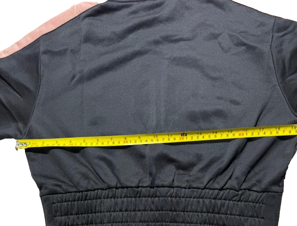 Puma Women's Cropped Hoodie Jacket Black Pink Zip Up Long Sleeve Size M