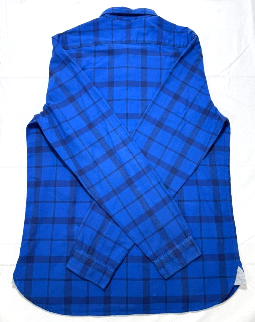 Lacoste Check Shirt For Men Blue Casual Work Shirt - Size 40