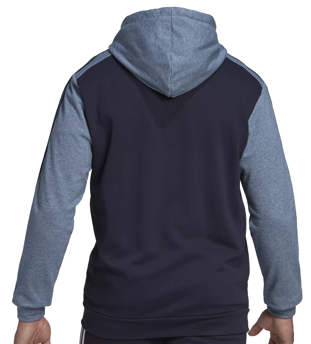 Adidas Men's Zip-Up Hoodie Sweatshirt - Gray & Navy Blue, Athletic Fit, Size L