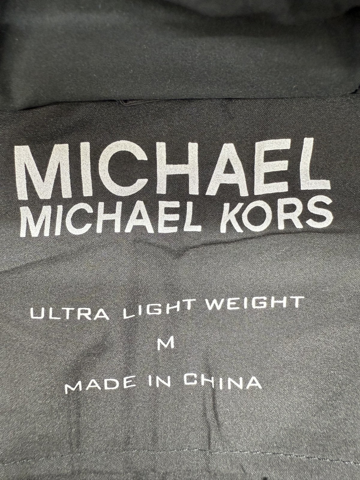 Michael Kors Black Puffer Jacket M Hooded Lightweight Quilted Zip