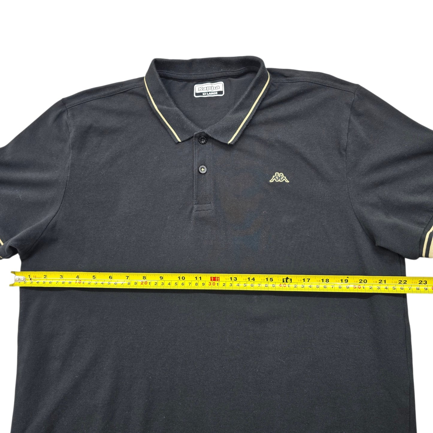 Kappa Men's Black Polo 2XL Cotton Short Sleeve Regular Fit