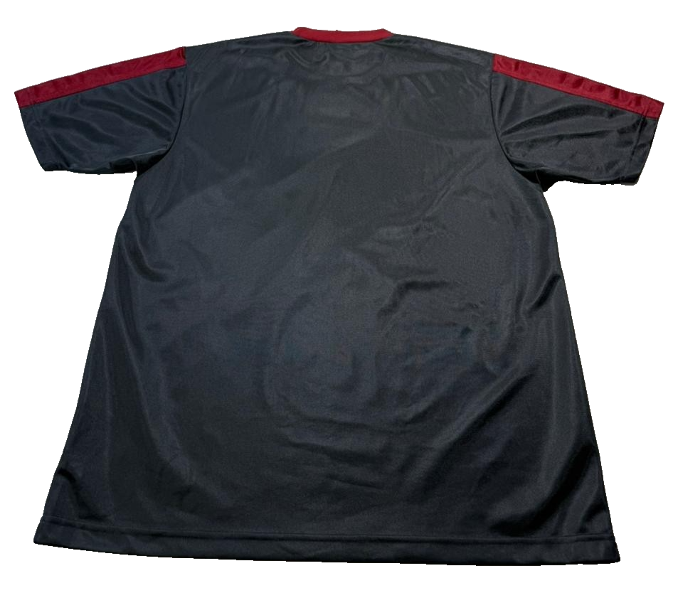 Nike Men'S Dark Grey Training Shirt Red Tipped Collar Short Sleeve Size L