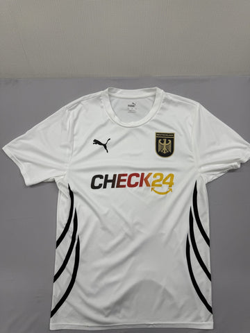 Puma Check24 Men's White Striped Football Jersey M 2024