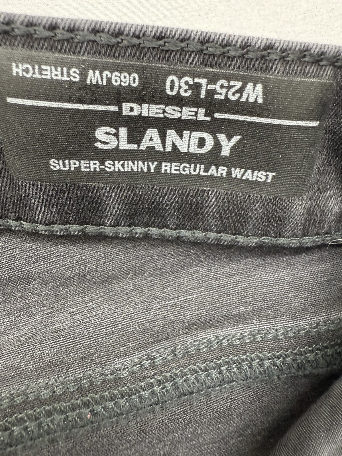 Diesel Slandy Super Skinny Women's Size 25 Black Stretch Jeans
