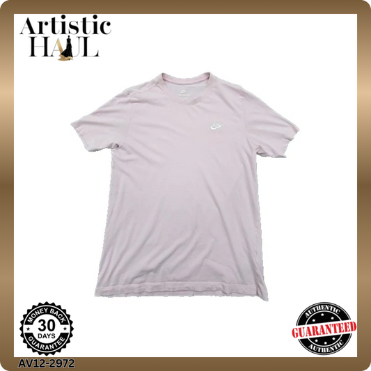 Nike Men's Pink T-Shirt – Size M, Short Sleeve, Crew Neck