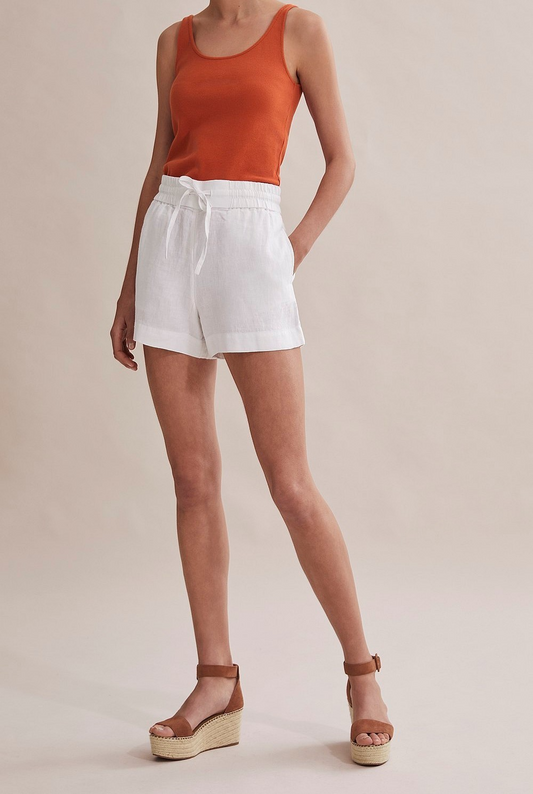 Unverified Brand Unisex White Shorts – Size 12, Linen