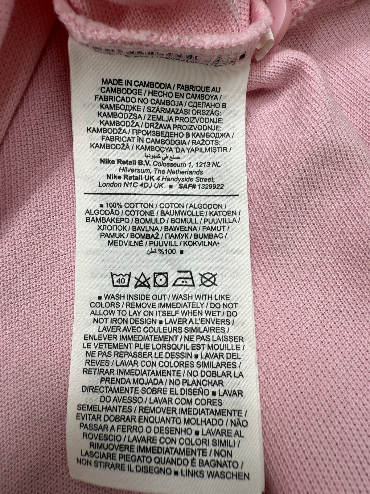 Nike Men Pink Polo Shirt size S product image 5