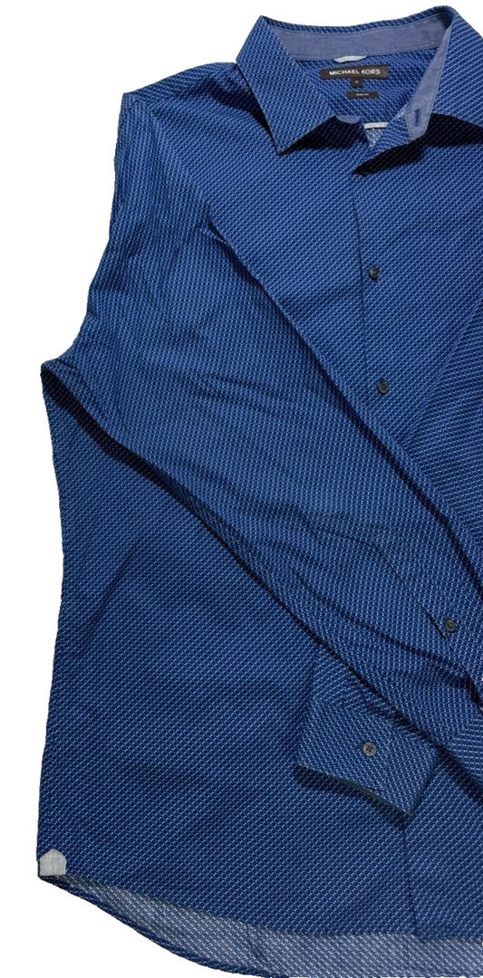 Michael Kors Men's Blue Shirt – Size XL, Slim Fit, Long Sleeve – Ref 0CAB0