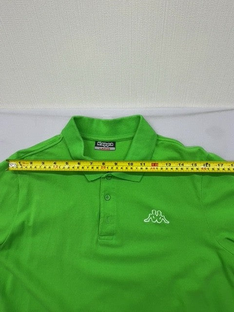 Kappa Men's Large Green Solid Polo Shirt 100% Cotton Short Sleeve