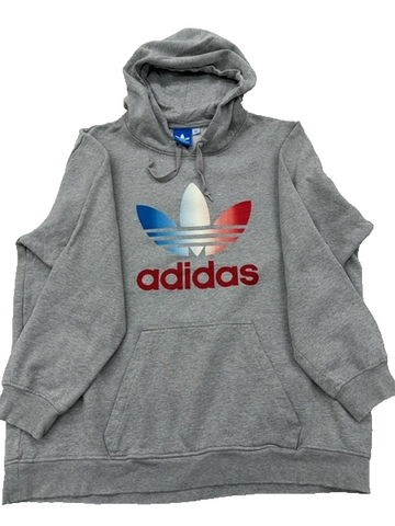 Adidas Essentials Big Logo Grey Hoodie XL Men French Terry