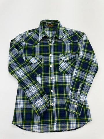 Wrangler Boys Western Plaid Flannel Shirt Size 4 Multicolor Button-Up