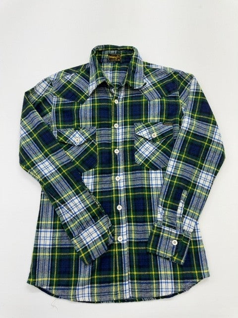 Wrangler Boys Western Plaid Flannel Shirt Size 4 Multicolor Button-Up