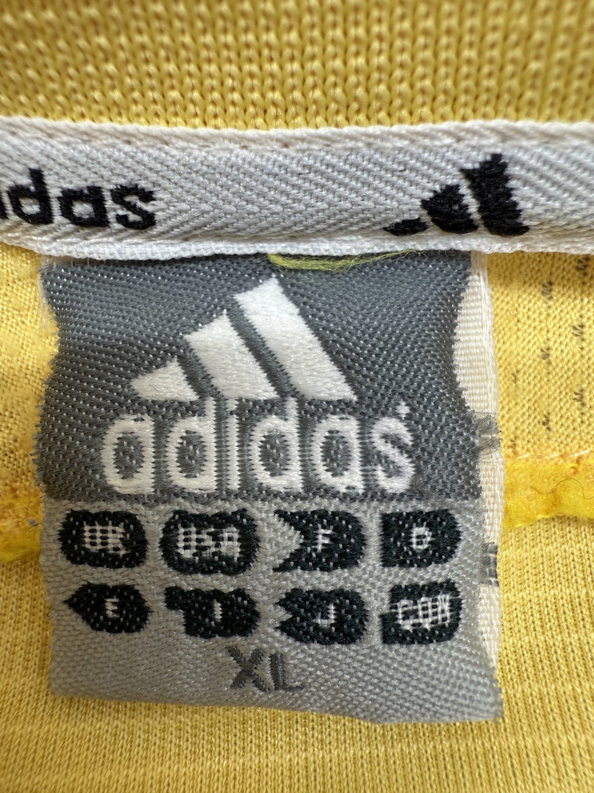Adidas Men's Yellow Polo Shirt XL Short Sleeve Striped