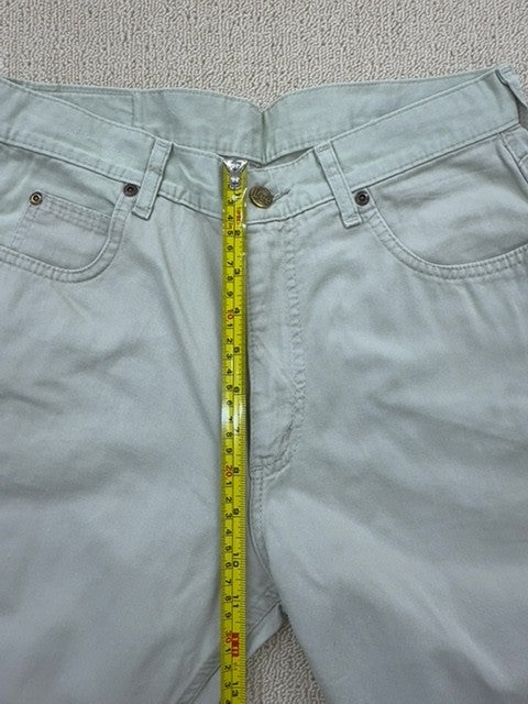 Lee Jeans Khaki Denim Unisex 31-34x34 100% Cotton Button Fly