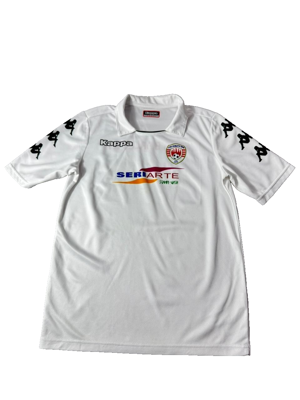 Kappa Men's Small Football Jersey White Etra Barletta 2008 Soccer Shirt