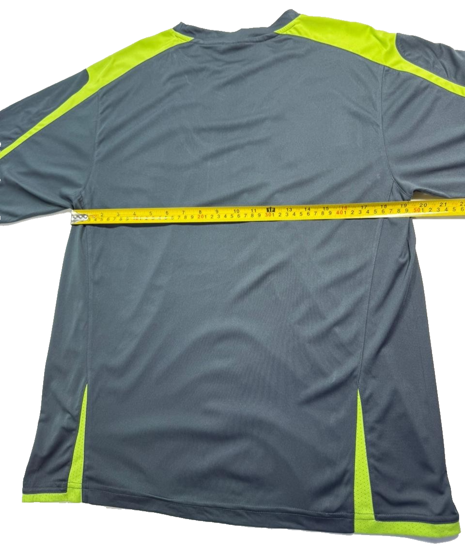 Puma Men's Training T-Shirt Black & Lime Green Gradient Halftone Soccer Jersey L