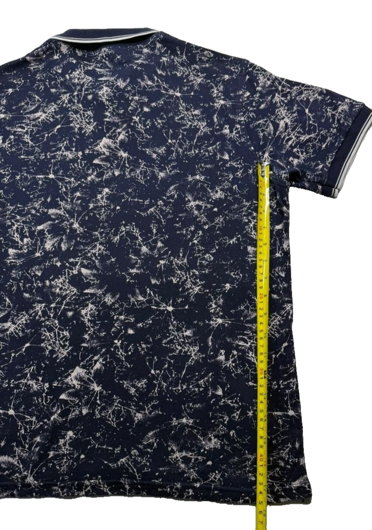 Men's Hugo Boss Navy Blue And White Splatter Print Polo Shirt XL