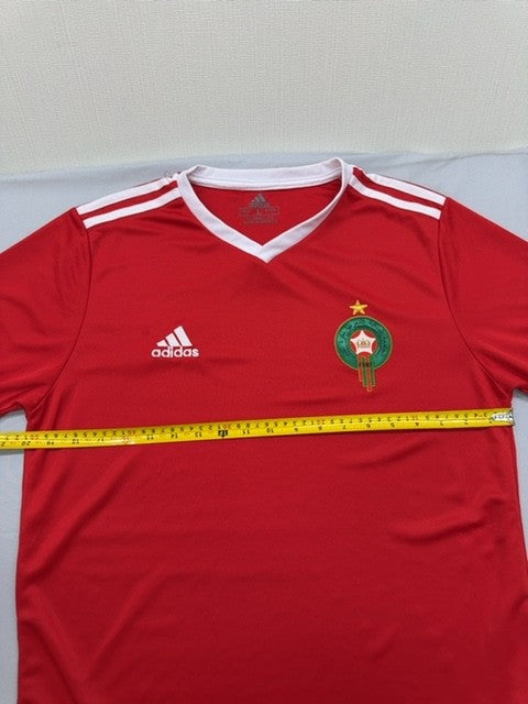 Adidas Men's Red Soccer Jersey L Climalite V-Neck Short Sleeve