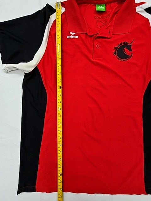 Erima Change Polo Shirt Men L Red/Black/White Quick Dry Short Sleeve