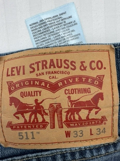 Levi's Men's Medium Blue 511 Slim Jeans W33 L34