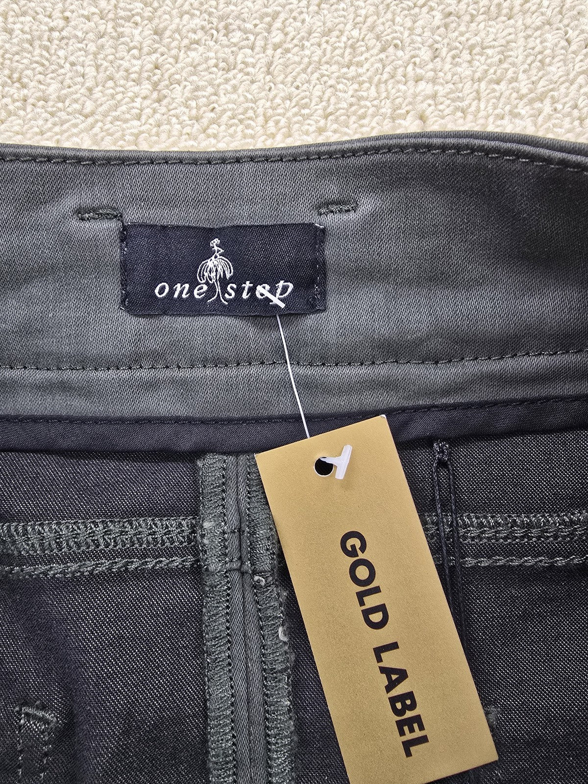 One Step Gray Mini Cargo Skirt Women Mid Rise Pockets Button Casual