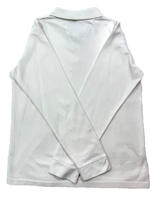 White Burberry Long-Sleeve Polo Shirt - Size M