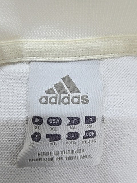 Adidas Men's White XL Short Sleeve Polo Shirt Button Closure