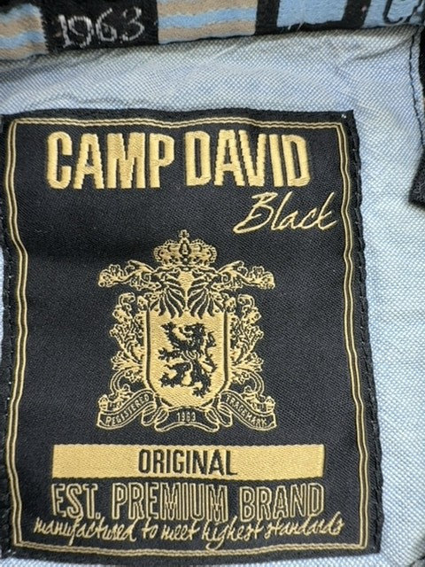 Camp David Boys Black Polo Logo Chest Size L Big Kids
