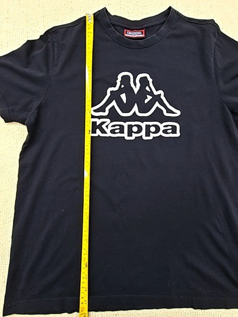 Kappa Men's Black Large T-Shirt Omini Logo Italy Cotton L