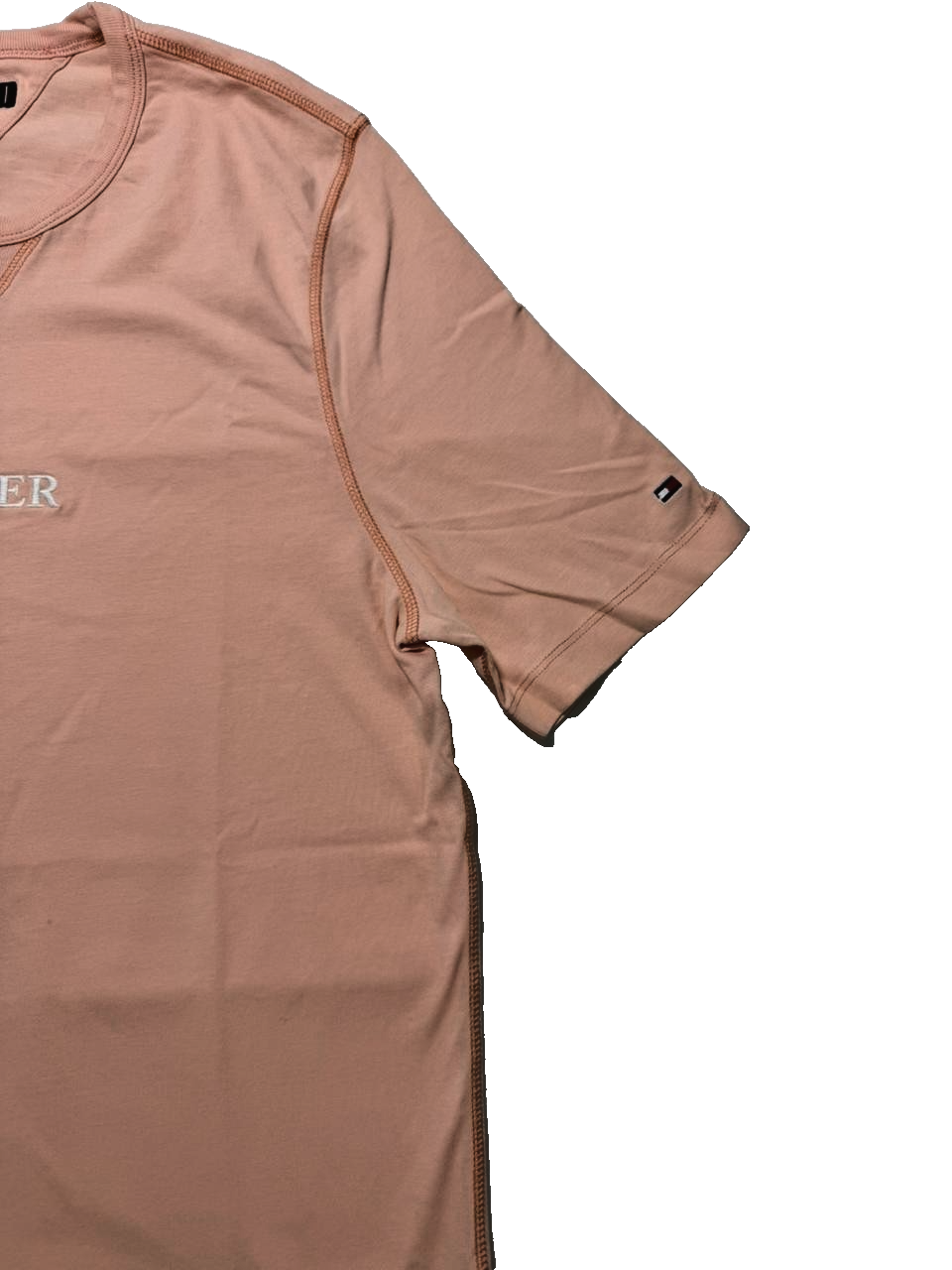 Tommy Hilfiger Peach Logo Regular Fit Cotton T-Shirt Crewneck Short Sleeve Xl