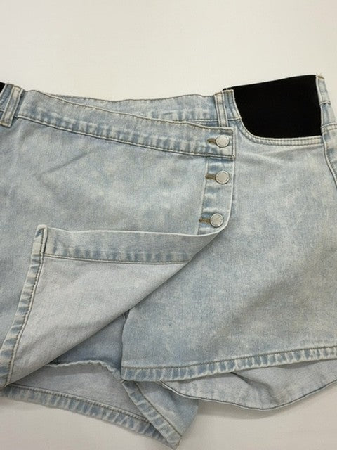 SHEIN Women's Light Blue Asymmetrical Denim Shorts Size XL