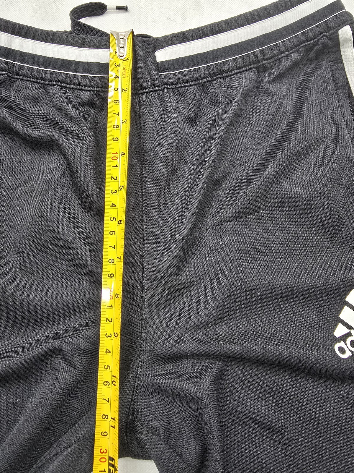 Adidas Black Track Pants XL 3-Stripes Drawstring Unisex