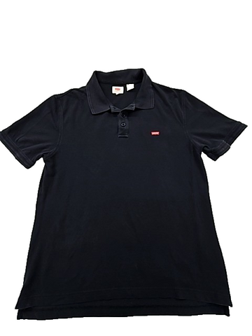 Levi's Men's Black Short Sleeve Polo Shirt L Cotton Logo