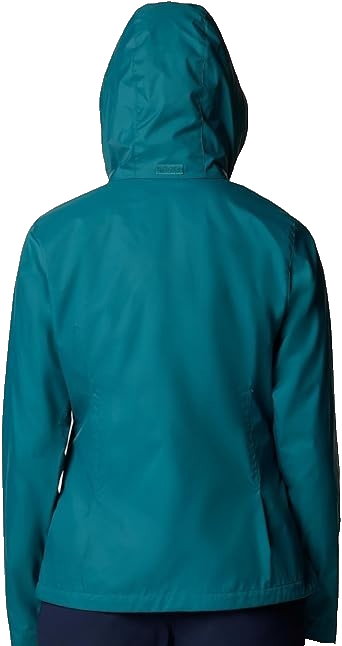 Columbia Women's Teal Waterproof Hooded Rain Jacket Long Length Size XL