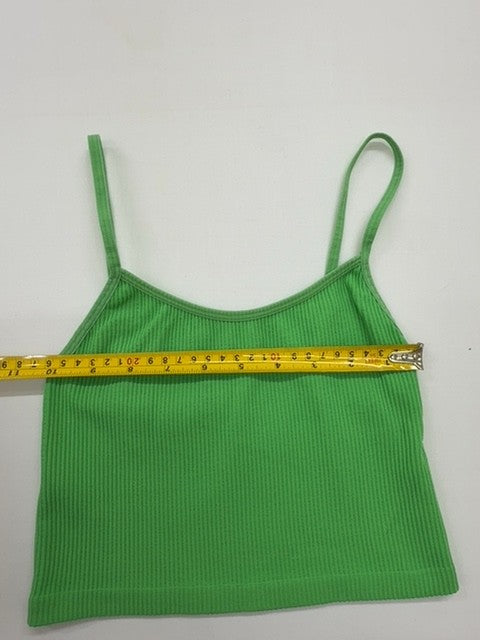 Stradivarius Women Green Tank Top size S product image 6