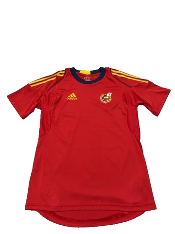 Adidas Men's Red Soccer Jersey Climacool Short Sleeve Crewneck