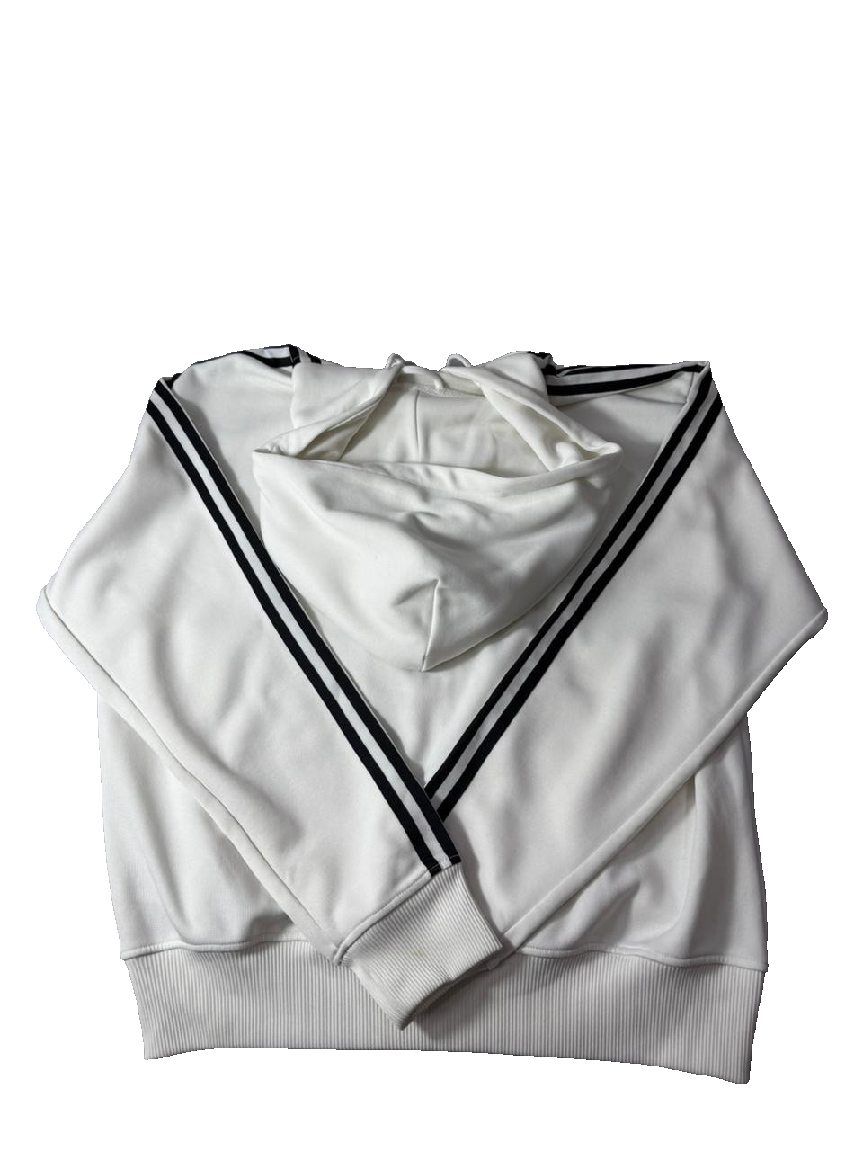 Adidas Originals White Zip Hoodie Mens Large Trefoil Logo Full Zip Jacket