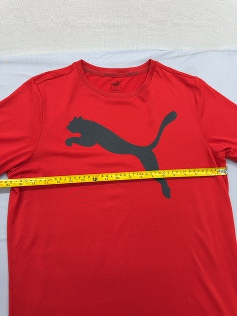 Puma Men's Red Short Sleeve T-Shirt Size M Crew Neck Polyester