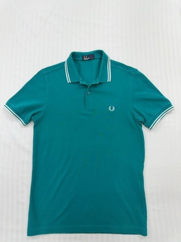Fred Perry Men's Teal Twin Tipped Polo Shirt Size S