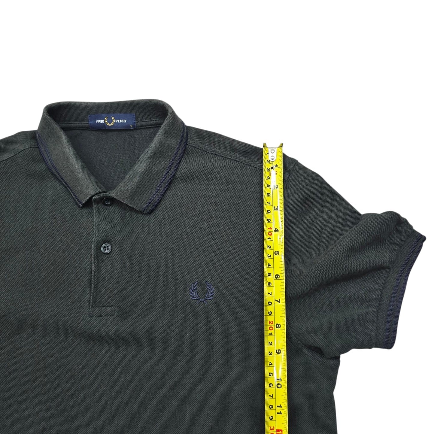Fred Perry Men's Charcoal Twin Tipped Polo Size M M3600