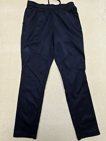 Adidas Men's Navy Track Pants Size M Zipper Pockets Drawstring