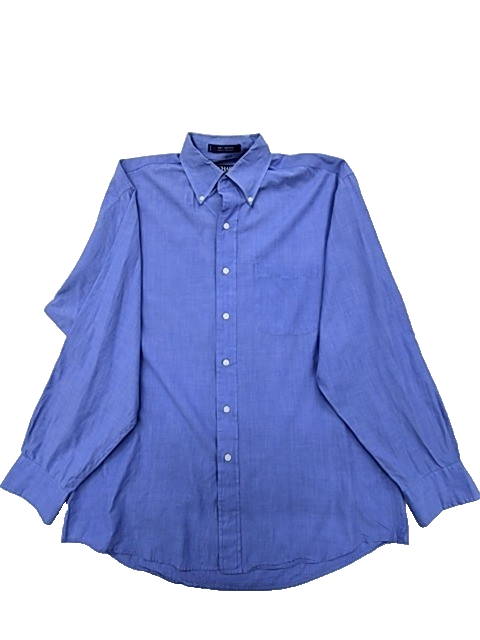 Chaps Ralph Lauren Men's Blue Striped Cotton Dress Shirt 16 34/35 N/S