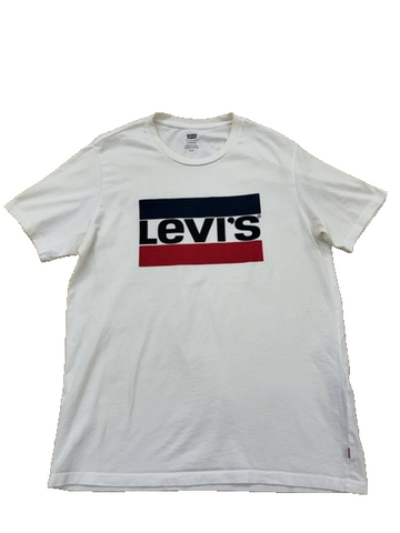 Levi's Men's White Relaxed Fit Crewneck T-Shirt - Recycled Cotton M