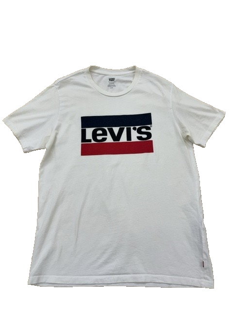 Levi's Men's White T-Shirt – Size M, Relaxed Fit, Crew Neck
