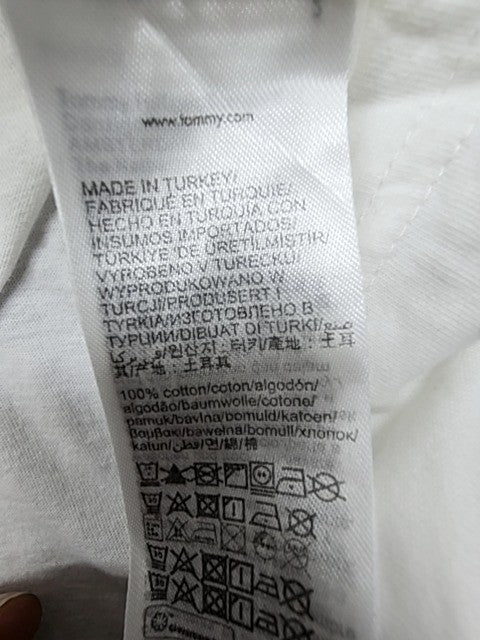 Tommy Jeans Men's White T-Shirt Size L Regular Fit Cotton
