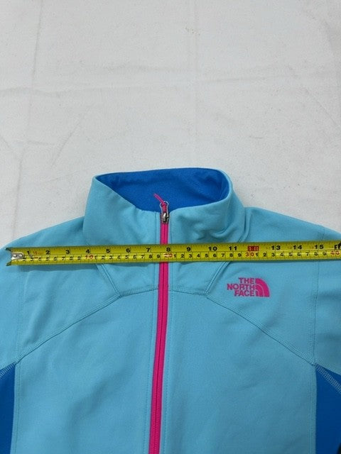 The North Face Women's Blue Full Zip Fleece Jacket M Pink Zipper