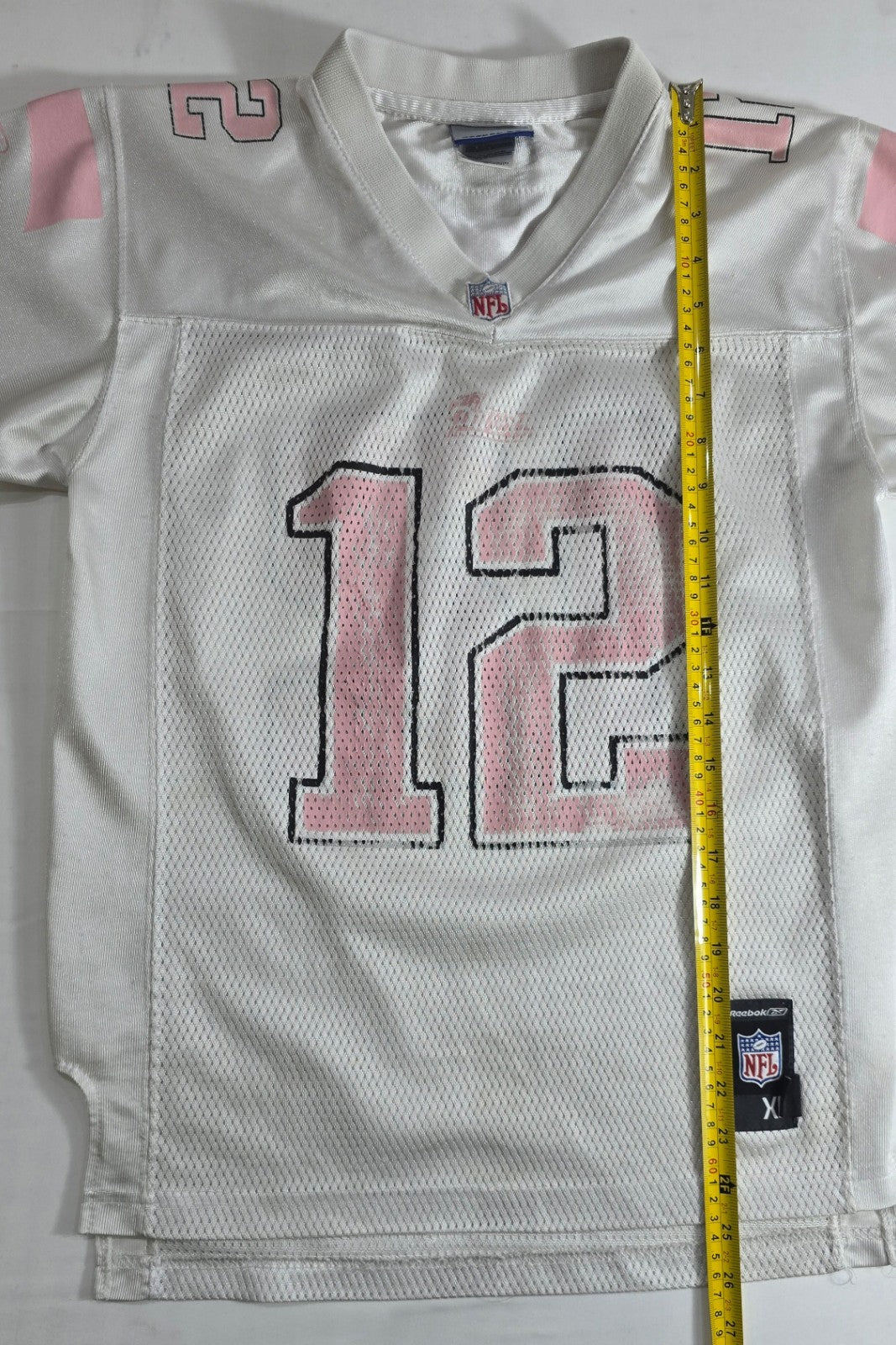 Reebok NFL Jersey Men's XL White Pink Mesh Football Shirt #12